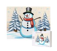 Poezjzw Rompecabezas clásico de muñeco de nieve para adultos, 500 piezas, rompecabezas de madera moderno para decoración del hogar, juego intelectual, 52 x 38 cm