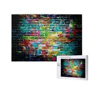 Poezjzw Rompecabezas clásico de pared de ladrillos coloridos de 1000 piezas, rompecabezas de madera moderno para decoración del hogar, juego intelectual, 75 x 50 cm
