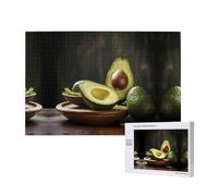 Poezjzw Rompecabezas de aguacate para adultos, 1000 piezas, rompecabezas de madera para familia, amigos, decoración del hogar, arte de pared de 29.5 x 19.7 pulgadas