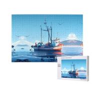Poezjzw Rompecabezas de buques marinos para adultos, 1000 piezas, rompecabezas de madera para familia, amigos, decoración del hogar, arte de pared, 29.5 x 19.7 pulgadas