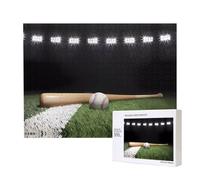 Poezjzw Rompecabezas de campo deportivo de béisbol para adultos, 500 piezas, rompecabezas de madera para familia, amigos, decoración del hogar, arte de pared, 20.4 x 15 pulgadas
