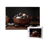 Poezjzw Rompecabezas de madera de 1000 piezas para adultos con diseño de huevos de mil años para familiares y amigos, decoración del hogar, arte de pared de 29.5 x 19.7 pulgadas