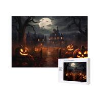 Poezjzw Rompecabezas de madera de 300 piezas para adultos de All Hallows' Eve para decoración del hogar y familia, 15.7 x 11 pulgadas