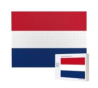 Poezjzw Rompecabezas de madera de 500 piezas para adultos con bandera holandesa para familia, amigos, decoración del hogar, arte de pared, 50.4 x 38.1 cm