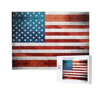 Poezjzw Rompecabezas vintage de la bandera de Estados Unidos para adultos, 500 piezas, rompecabezas de madera para familiares, amigos, decoración del hogar, arte de pared, 20.4 x 15 pulgadas