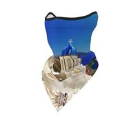 POEZJZW Santorini - Bandana con estampado de vista al mar de la isla griega, bufanda para la cara, calentador de cuello, multifuncional, sin costuras