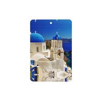 Poezjzw Santorini - Juego de 6 piezas con patrón de vista al mar de la isla griega con aroma a lavanda, aroma de coche, fragancia rectangular para colgar en el armario