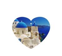 Poezjzw Santorini - Patrón de vista al mar de la isla griega de Santorini, aroma de lavanda, aroma de coche, forma de corazón, fragancia colgante que se aplica a los zapatos del armario