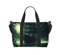 Poezjzw Sea Spooky Ship - Bolsa de viaje para fin de semana, bolsas de mano de mano para mujeres, bolsas de hospital para trabajo de parto y parto, bolsa de equipaje nocturna, color negro, talla