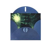 POEZJZW Sea Spooky Ship - Tarjetas de Navidad de papel perlado, con sobres azules, tarjetas de agradecimiento, boda, día de San Valentín, 10 unidades