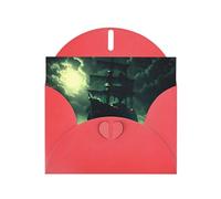 POEZJZW Sea Spooky Ship - Tarjetas de Navidad de papel perlado, con sobres rojos, tarjetas de agradecimiento, boda, día de San Valentín, 10 unidades