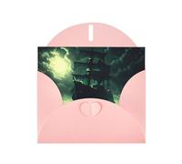 POEZJZW Sea Spooky Ship - Tarjetas de Navidad de papel perlado, con sobres rosas, tarjetas de agradecimiento, boda, día de San Valentín, 10 unidades