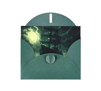 POEZJZW Sea Spooky Ship - Tarjetas de Navidad de papel perlado, con sobres verde oscuro, tarjetas de agradecimiento, boda, día de San Valentín, 10 unidades