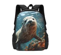 POEZJZW Seal Pup In Water - Mochila para laptop con diseño de agua, para enfermeras, mochilas de moda, viajes, escuela, libros, mochilas casuales