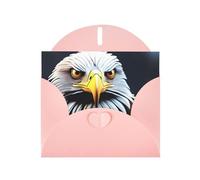 POEZJZW Sharp Eagle Eyes - Tarjetas de Navidad de papel perlado, con sobres rosas, tarjetas de agradecimiento, boda, día de San Valentín, 10 unidades