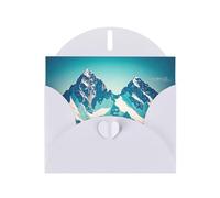 POEZJZW Snow On Top Of A Mountain Pearl Tarjetas de Navidad de papel, con sobres blancos, tarjetas de agradecimiento, boda, día de San Valentín, 10 unidades