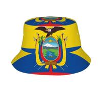 POEZJZW Sombrero de pescador para adultos con bandera de Ecuador, sombrero de pescador para hombre y mujer, sombrero de sol UV, sombrero de ala ancha, negro, talla única, Negro, talla nica