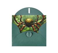 POEZJZW Spiders In The Woods - Tarjetas de Navidad de papel perlado, con sobres verde oscuro, tarjetas de agradecimiento, bodas, día de San Valentín, 10 unidades