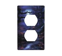 Poezjzw Spooky Valley - Cubiertas de salida con patrón de pared para interruptor de luz, placa decorativa para cocina, baño, dormitorio, decoración de granja