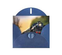 POEZJZW Sprinting Train - Tarjetas de Navidad de papel perlado, con sobres azules, tarjetas de agradecimiento, boda, día de San Valentín, 10 unidades