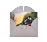 POEZJZW Sprinting Train - Tarjetas de Navidad de papel perlado, con sobres grises, tarjetas de agradecimiento, boda, día de San Valentín, 10 unidades