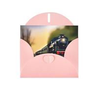 POEZJZW Sprinting Train - Tarjetas de Navidad de papel perlado, con sobres rosas, tarjetas de agradecimiento, boda, día de San Valentín, 10 unidades