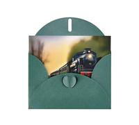 POEZJZW Sprinting Train - Tarjetas de Navidad de papel perlado, con sobres verde oscuro, tarjetas de agradecimiento, boda, día de San Valentín, 10 unidades