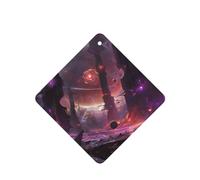 Poezjzw Strange Planet - Ambientadores para coche, 4 unidades, cuadrados, para colgar, aromaterapia, ambientadores perfumados para dormitorio, armario, zapatos, 4 unidades