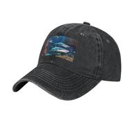 POEZJZW Submarine - Gorra de béisbol con patrón de coral de tiburón para hombres y mujeres, sombreros de vaquero ajustables, unisex, color negro