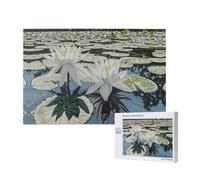 Poezjzw Summer Lotus Pond Classic - Rompecabezas de madera de 1000 piezas, decoración moderna del hogar, juego intelectual, 75 x 50 cm