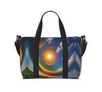 Poezjzw Sun High In The Sky - Bolsa de viaje para fin de semana, bolsas de mano de mano para mujeres, bolsas de hospital para trabajo de parto y parto, bolsa de equipaje nocturna, color negro, talla