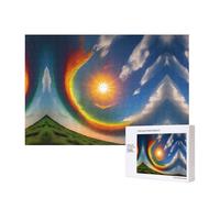 Poezjzw Sun High In The Sky - Rompecabezas clásico para adultos, 300 piezas, rompecabezas de madera moderno para decoración del hogar, juego intelectual, 40 x 28 cm