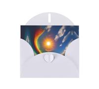 POEZJZW Sun High In The Sky - Tarjetas de Navidad de papel perlado, con sobres blancos, tarjetas de agradecimiento, boda, día de San Valentín, 10 unidades