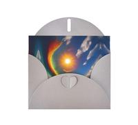 POEZJZW Sun High In The Sky - Tarjetas de Navidad de papel perlado, con sobres grises, tarjetas de agradecimiento, boda, día de San Valentín, 10 unidades
