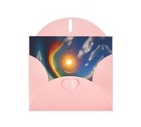 POEZJZW Sun High In The Sky - Tarjetas de Navidad de papel perlado, con sobres rosas, tarjetas de agradecimiento, boda, día de San Valentín, 10 unidades