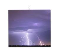 Poezjzw Tapete de secado de platos con patrón de tormenta para encimera de cocina, tapete de secado de 45.7 x 40.6 cm para máquina de café