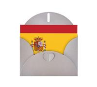 POEZJZW Tarjetas de Navidad de papel perlado con bandera española, con sobres grises, tarjetas de agradecimiento, boda, día de San Valentín, 10 unidades