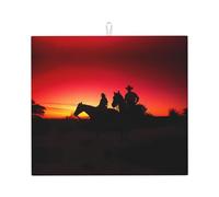 Poezjzw Texas Cowboy - Tapete de secado de platos para encimera de cocina, absorbente y protector para encimera de cocina, 16 x 18 pulgadas