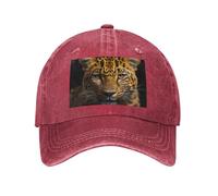 POEZJZW The Deep-Eyed - Gorra de béisbol con patrón de leopardo para hombres y mujeres, sombreros de vaquero ajustables, unisex, color negro, rosso, Talla única