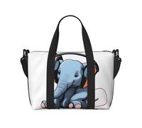 Poezjzw The Elephant In The Room - Bolsa de viaje para fin de semana, bolsas de mano de mano para mujeres, bolsas de hospital para trabajo de parto y parto, bolsa de equipaje nocturna, color negro,