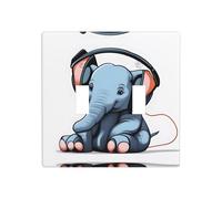 Poezjzw The Elephant in The Room - Placa decorativa para interruptor de luz, 2 bandas, cubierta de interruptor de palanca doble, 4.5 x 4.5 pulgadas