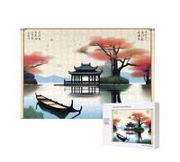 Poezjzw The Four Seasons Of Adult Classic - Rompecabezas de madera de 300 piezas para decoración moderna del hogar, juego intelectual, 40 x 28 cm