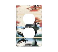 Poezjzw The Four Seasons of Pattern Outlet Covers Wall Plate Light Switch Plate Decorative for Kitchen Bathroom Bedroom Farmhouse Decor