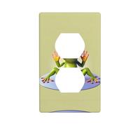 Poezjzw The Funny Frog Doing Yoga Pattern Outlet Covers Wall Plate Light Switch Plate Decorative For Kitchen Bathroom Bedroom Farmhouse Decor