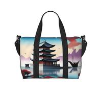 Poezjzw The Pearl Of The Ori - Bolsa de viaje para fin de semana, bolsas de mano de mano para mujer, bolsas de hospital para trabajo de parto y parto, bolsa de equipaje nocturna, color negro, talla