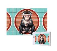 Poezjzw The Silent Monkey - Rompecabezas clásico para adultos, 1000 piezas, rompecabezas de madera moderno para decoración del hogar, juego intelectual, 75 x 50 cm
