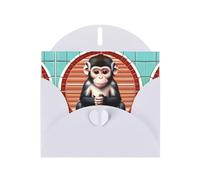 POEZJZW The Silent Monkey - Tarjetas de Navidad de papel perlado, con sobres blancos, tarjetas de agradecimiento, boda, día de San Valentín, 10 unidades