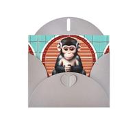 POEZJZW The Silent Monkey - Tarjetas de Navidad de papel perlado, con sobres grises, tarjetas de agradecimiento, boda, día de San Valentín, 10 unidades