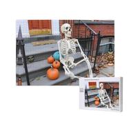 Poezjzw Thinking Skeleton Classic - Rompecabezas de madera de 1000 piezas, decoración moderna del hogar, juego intelectual, 75 x 50 cm
