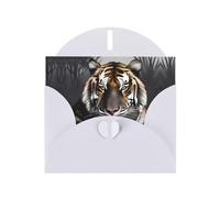 POEZJZW Tiger At Rest - Tarjetas de Navidad de papel perlado, con sobres blancos, tarjetas de agradecimiento, boda, día de San Valentín, 10 unidades